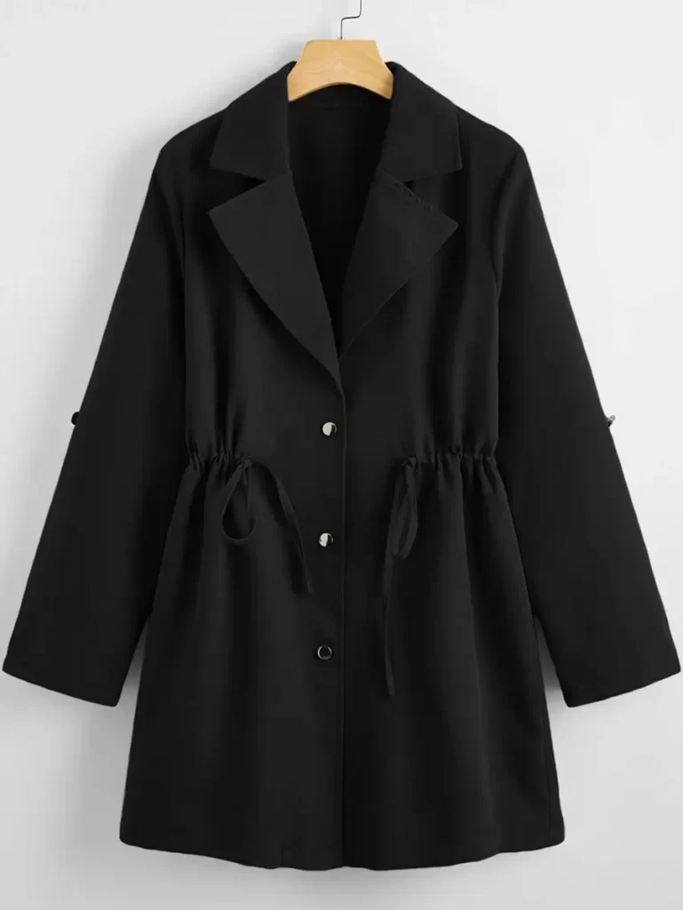 ドローストリングウエスト ボタンアップ コート