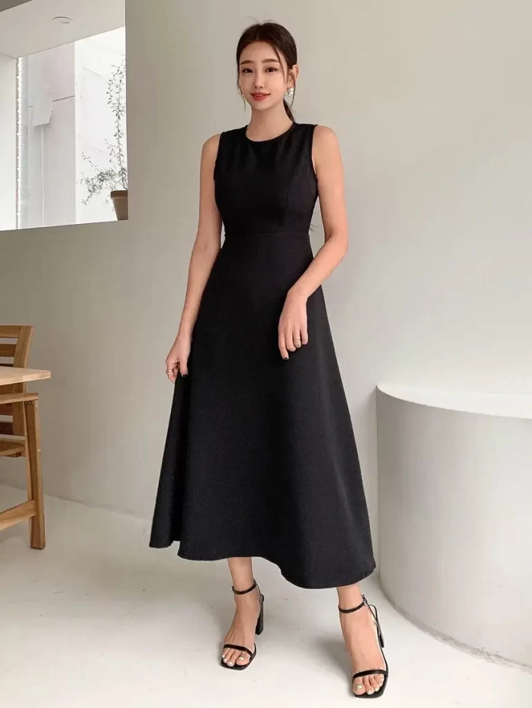 DAZY 無地柄 ジップバック A字ラインドレス