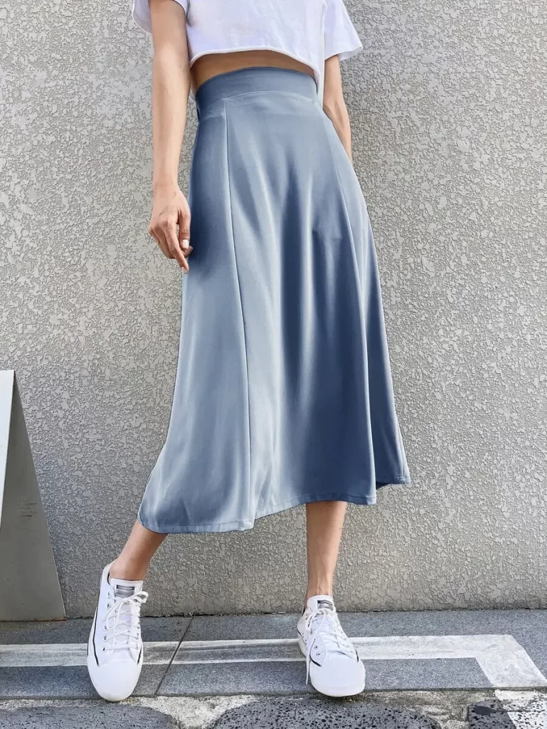 DAZY フレアドレス ソリッド ハイウェスト